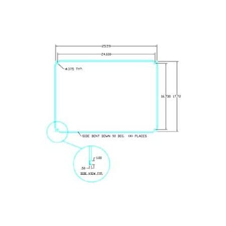 Vynckier Enclosure Systems Back Plate, 25.59 in. H x 17.72 in. W x 0.06 in. L, Steel ABP2820S